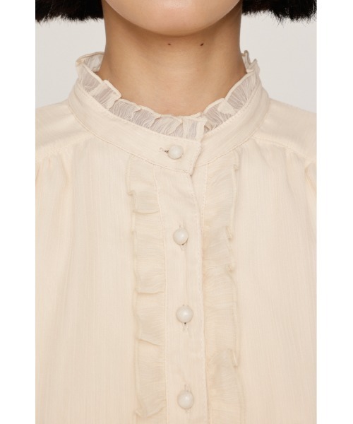 SLY(スライ)の「GATHER FRILL H/N PUFF BL ギャザーフリルハイネックパフブラウス 夏服(シャツ/ブラウス・レディース・ネイビー系/アイボリー/ブラウン系その他2・FREE)」の11枚目の写真