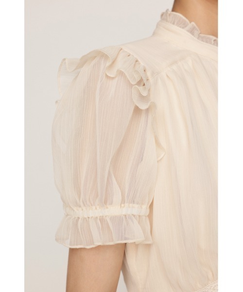 SLY(スライ)の「GATHER FRILL H/N PUFF BL ギャザーフリルハイネックパフブラウス 夏服(シャツ/ブラウス・レディース・ネイビー系/アイボリー/ブラウン系その他2・FREE)」の12枚目の写真