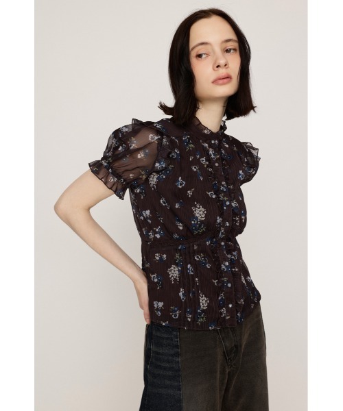 SLY(スライ)の「GATHER FRILL H/N PUFF BL ギャザーフリルハイネックパフブラウス 夏服(シャツ/ブラウス・レディース・ネイビー系/アイボリー/ブラウン系その他2・FREE)」の15枚目の写真