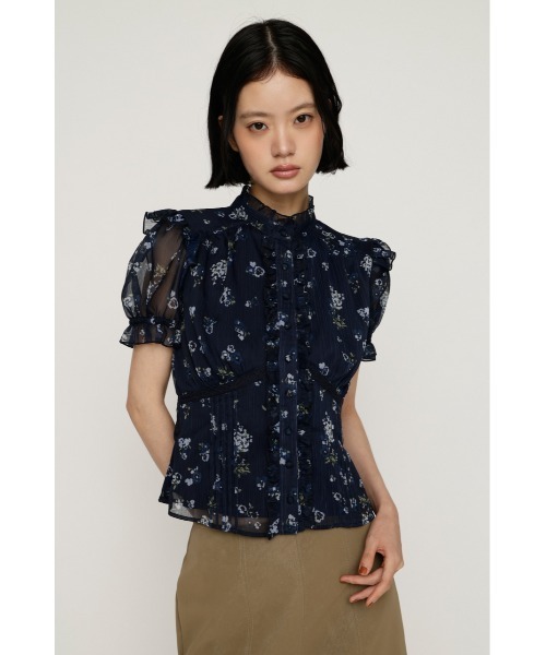 SLY(スライ)の「GATHER FRILL H/N PUFF BL ギャザーフリルハイネックパフブラウス 夏服(シャツ/ブラウス・レディース・ネイビー系/アイボリー/ブラウン系その他2・FREE)」の18枚目の写真