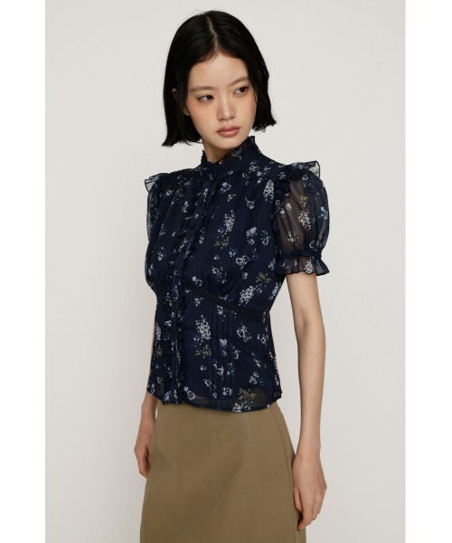 SLY(スライ)の「GATHER FRILL H/N PUFF BL ギャザーフリルハイネックパフブラウス 夏服(シャツ/ブラウス・レディース・ネイビー系/アイボリー/ブラウン系その他2・FREE)」の20枚目の写真