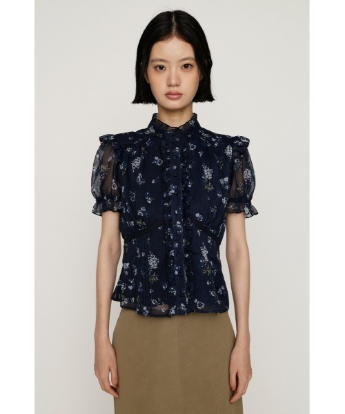 SLY(スライ)の「GATHER FRILL H/N PUFF BL ギャザーフリルハイネックパフブラウス 夏服(シャツ/ブラウス・レディース・ネイビー系/アイボリー/ブラウン系その他2・FREE)」の21枚目の写真