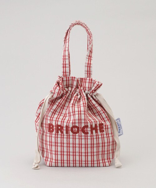 212 KITCHEN STORE(トゥワントゥキッチンストア)の「フレンチエピスリークール巾着トート CHECK/RED(キッチンツール・レディース・その他・00)」の2枚目の写真