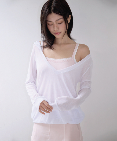 BELLIALEU(ベルリアル)の「CLOUD V-NECK SHELL WHITE(Tシャツ/カットソー・レディース・その他・FREE)」の4枚目の写真
