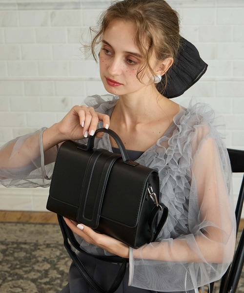 BONLECILL noir(ボンルシールノワール)の「【BONLECILL noir】2wayフラップショルダーバッグ/ハンドバッグ(ショルダーバッグ・レディース・ワイン/ブラック・FREE)」の4枚目の写真