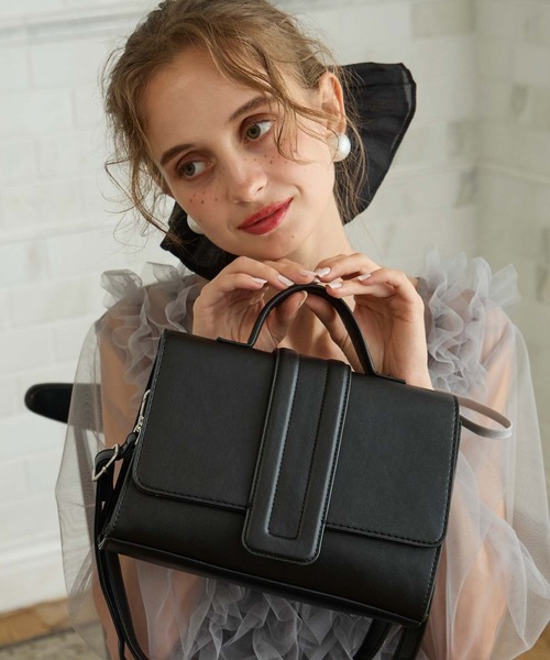 BONLECILL noir(ボンルシールノワール)の「【BONLECILL noir】2wayフラップショルダーバッグ/ハンドバッグ(ショルダーバッグ・レディース・ワイン/ブラック・FREE)」の6枚目の写真
