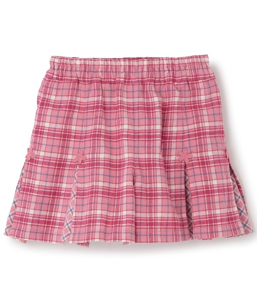 KP(ケーピー)の「プリーツチェックキュロット(その他パンツ・キッズ・ピンク/ライトブルーグレー・100cm/110cm/90cm/140cm/130cm/120cm)」の2枚目の写真