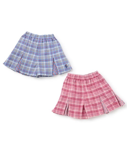 KP(ケーピー)の「プリーツチェックキュロット(その他パンツ・キッズ・ピンク/ライトブルーグレー・100cm/110cm/90cm/140cm/130cm/120cm)」の9枚目の写真