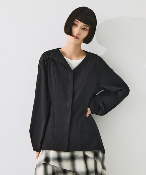 STUDIOUS(ステュディオス)の「Form Peplum Tops(Tシャツ/カットソー・レディース・ダークインディゴブルー/ブラック・FREE)」の7枚目の写真