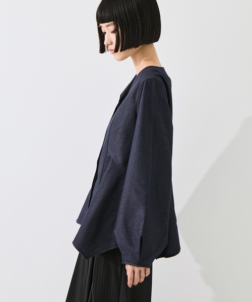 STUDIOUS(ステュディオス)の「Form Peplum Tops(Tシャツ/カットソー・レディース・ダークインディゴブルー/ブラック・FREE)」の9枚目の写真