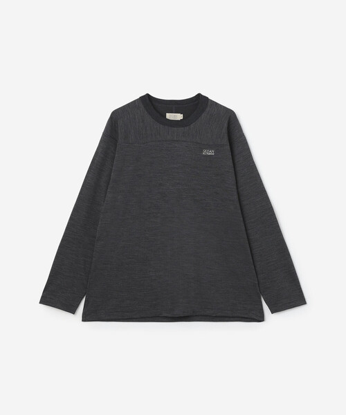 SEDAN ALL-PURPOSE(セダンオールパーパス)の「SEDAN ALL-PURPOSE | ウールジャージー 長袖フットボールTシャツ MEN(Tシャツ/カットソー・メンズ・チャコール/ブラック・XL/L)」の4枚目の写真
