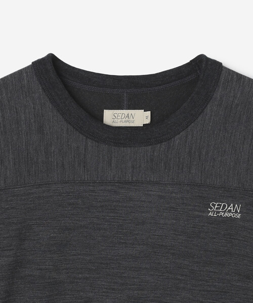 SEDAN ALL-PURPOSE(セダンオールパーパス)の「SEDAN ALL-PURPOSE | ウールジャージー 長袖フットボールTシャツ MEN(Tシャツ/カットソー・メンズ・チャコール/ブラック・XL/L)」の6枚目の写真