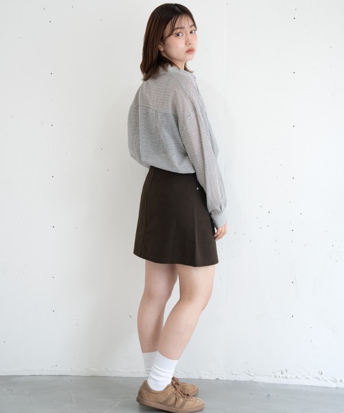 bashful base Oriental(バッシュフルベースオリエンタル)の「【bbO】ルーズシアーチェックシャツ(シャツ/ブラウス・レディース・ネイビー/アイボリー/ブルー・FREE)」の19枚目の写真