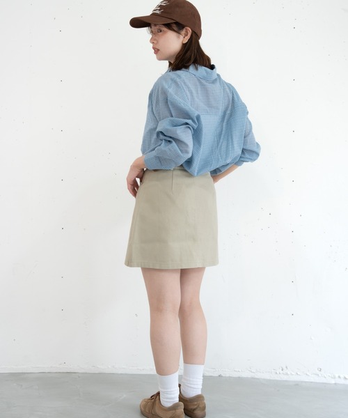 bashful base Oriental(バッシュフルベースオリエンタル)の「【bbO】ルーズシアーチェックシャツ(シャツ/ブラウス・レディース・ネイビー/アイボリー/ブルー・FREE)」の15枚目の写真