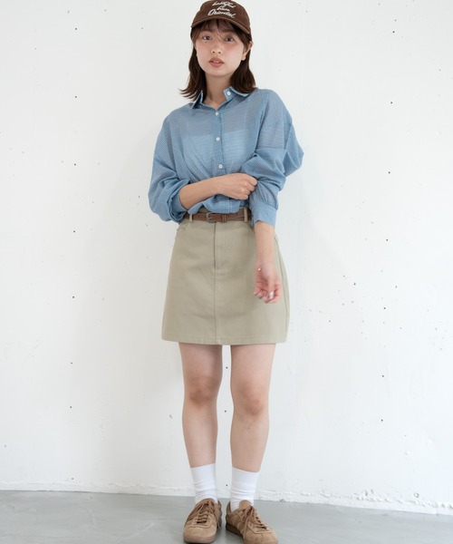 bashful base Oriental(バッシュフルベースオリエンタル)の「【bbO】ルーズシアーチェックシャツ(シャツ/ブラウス・レディース・ネイビー/アイボリー/ブルー・FREE)」の20枚目の写真