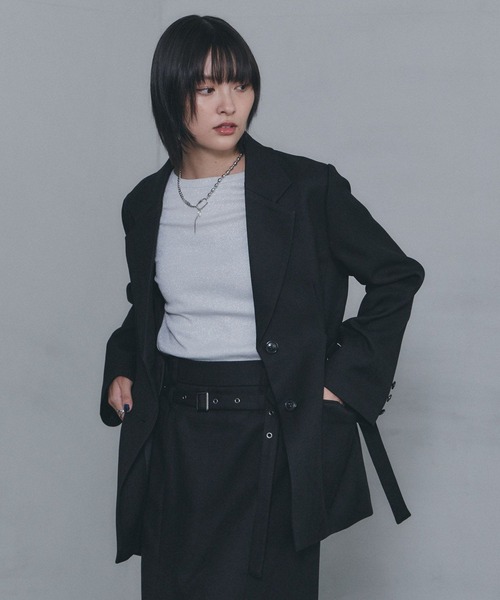 PAGEBOY(ページボーイ)の「クラシックボクシージャケット【セットアップ対応】(テーラードジャケット・レディース・チェック/ブラウン/ブラック・FREE)」の21枚目の写真
