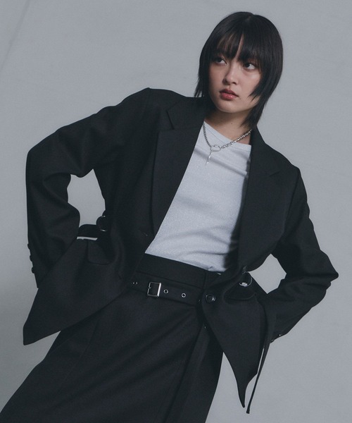 PAGEBOY(ページボーイ)の「クラシックボクシージャケット【セットアップ対応】(テーラードジャケット・レディース・チェック/ブラウン/ブラック・FREE)」の20枚目の写真