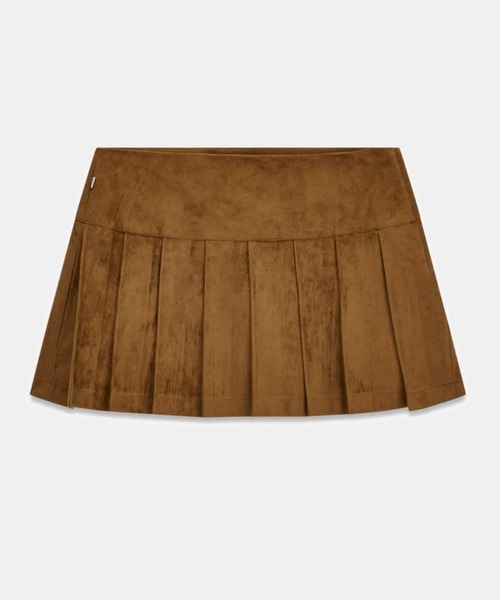 GUESS JEANS(ゲスジーンズ)の「GUESS JEANS Suede Pleated Skirt スカート ミニスカート セットアップ(スカート・レディース・ブラウン・X-SMALL/SMALL)」の7枚目の写真