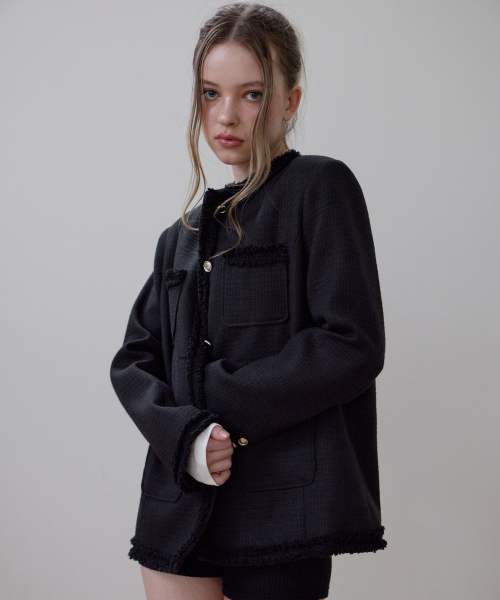 ROSEFRANTZ（ロゼフランツ）の「Fringe Pocket Tweed Jacket [Black]（その他アウター・レディース・ブラック・OS）」の10枚目の写真
