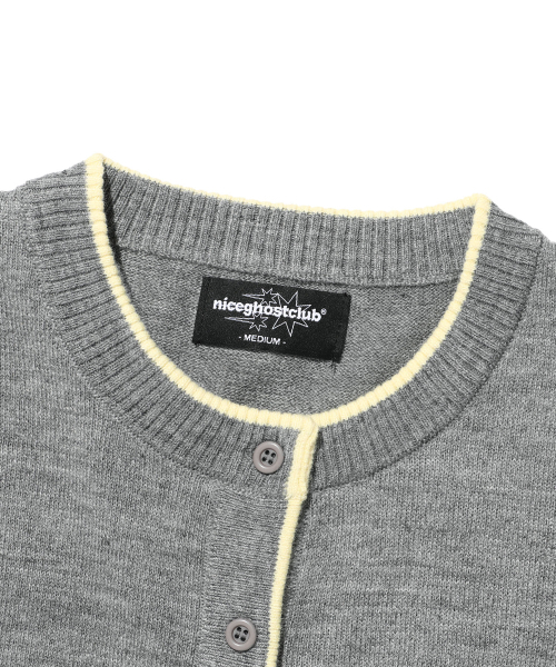 NICE GHOST CLUB（ナイスゴーストクラブ）の「TRIM LINE カーディガン_グレー(NG2GFFK681A)（カーディガン/ボレロ・レディース・グレー・SMALL/MEDIUM）」の3枚目の写真