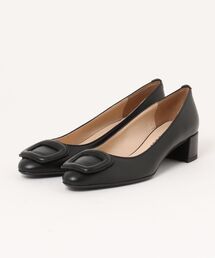 ファビオルスコーニ/6549 NAPPA NERO ミドルヒール バックルパンプス