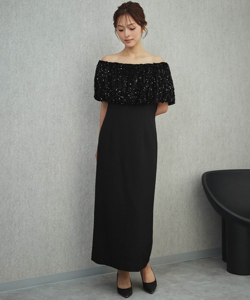 girl(ガール)の「2WAYスパンコールバルーンオフショルダーIラインパーティードレス 結婚式 ワンピース オケージョンドレス お呼ばれ 二次会 成人式 同窓会 謝恩会(ドレス・レディース・ブラック×グレー/ブラック・2L/L/M/S)」の18枚目の写真
