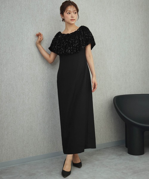 girl(ガール)の「2WAYスパンコールバルーンオフショルダーIラインパーティードレス 結婚式 ワンピース オケージョンドレス お呼ばれ 二次会 成人式 同窓会 謝恩会(ドレス・レディース・ブラック×グレー/ブラック・2L/L/M/S)」の19枚目の写真