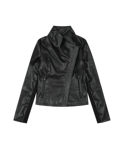 AAKAM(アーカム)の「バイカー ラップ レザージャケット(ブラック)(ライダースジャケット・レディース・その他・1/2)」の1枚目の写真
