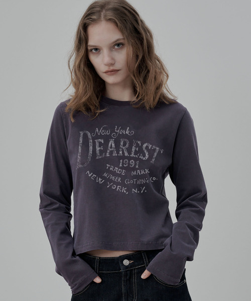 DEARMYDEER(ディアマイディア)の「ニューヨークアーカイブ ロングスリーブTシャツ (パープル)(Tシャツ/カットソー・レディース・パープル・FREE)」の1枚目の写真