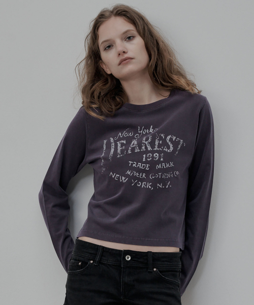 DEARMYDEER(ディアマイディア)の「ニューヨークアーカイブ ロングスリーブTシャツ (パープル)(Tシャツ/カットソー・レディース・パープル・FREE)」の2枚目の写真