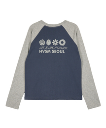 W NAME CARD RAGLAN L/S TEE(BLUE NAVY)