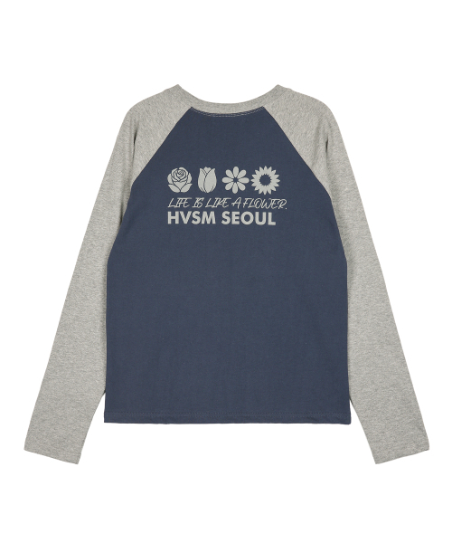 HAVISM(ヘビズム)の「W NAME CARD RAGLAN L/S TEE(BLUE NAVY)(Tシャツ/カットソー・レディース・その他・FREE)」の1枚目の写真