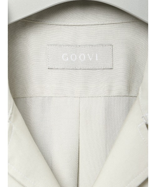 SUIT SQUARE(スーツスクエア)の「GOOVI/オープンカラーシャツ/長袖/ウォッシャブル/リヨセルギャバジン/無地(シャツ/ブラウス・メンズ・カーキ/クリーム・1/2/3)」の7枚目の写真