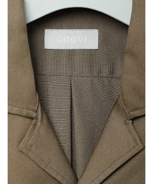 SUIT SQUARE(スーツスクエア)の「GOOVI/オープンカラーシャツ/長袖/ウォッシャブル/リヨセルギャバジン/無地(シャツ/ブラウス・メンズ・カーキ/クリーム・1/2/3)」の13枚目の写真