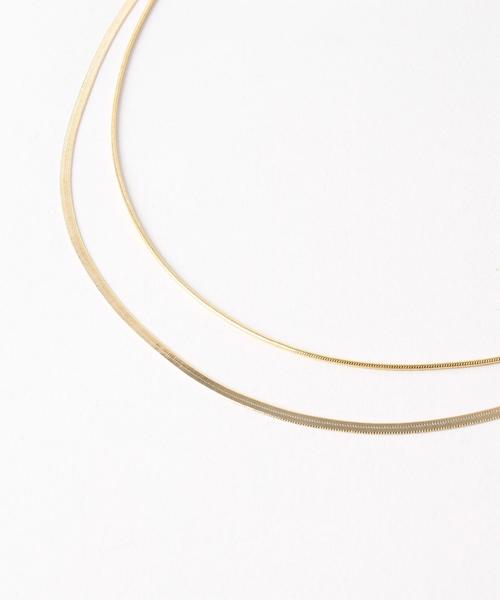 green label relaxing（グリーンレーベルリラクシング）の「KF フラットチェーンコンビ/ネックレス（ネックレス・レディース・ゴールド/シルバー・FREE）」の3枚目の写真