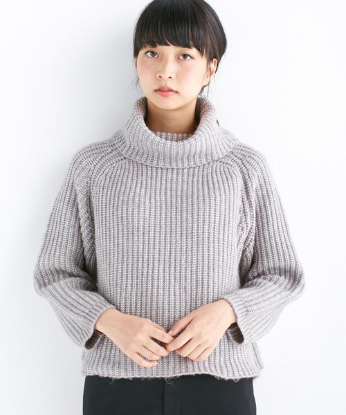 haco!(ハコ)の「ミックス糸のタートルニット(ニット/セーター)」|杢グレー