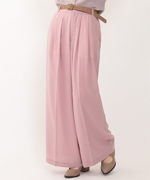 one after another NICE CLAUP（ワンアフターアナザーナイスクラップ）の「スエードベルトワイドパンツ（その他パンツ・レディース・ライトグレー/ピンク/モカ/ブラック/ピンク系その他・FREE）」の5枚目の写真