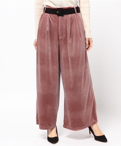 one after another NICE CLAUP（ワンアフターアナザーナイスクラップ）の「スエードベルトワイドパンツ（その他パンツ・レディース・ライトグレー/ピンク/モカ/ブラック/ピンク系その他・FREE）」の6枚目の写真