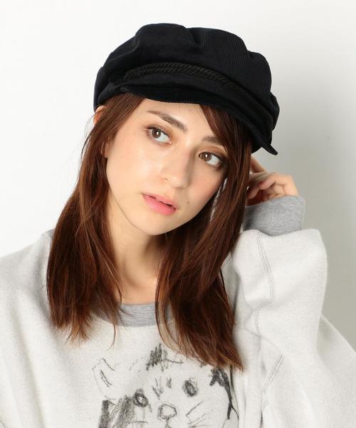 Another Edition(アナザーエディション)の「コーデュロイマリンキャップ/AEBFC Cord MRN CAP◆(キャスケット・レディース・オフホワイト/ブラック・FREE)」の6枚目の写真