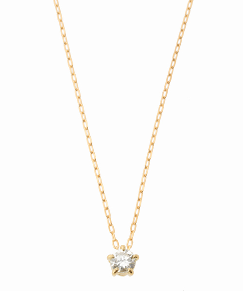 0.1ct5本爪1粒ダイヤネックレスK18（ネックレス）｜Spick & Span