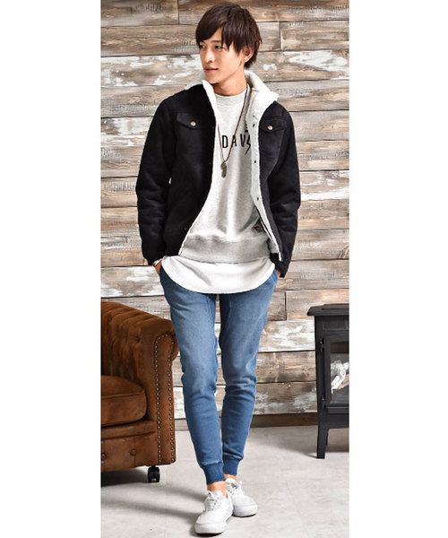 MinoriTY(マイノリティ)の「カットデニム裏起毛ジョガーパンツ スウェットパンツ 裏ボア あったか 防寒 【セットアップ対象アイテムあり:26225184】(その他パンツ・メンズ・ブラック/グレー/インディゴブルー/ブルー・M/L/XL/S)」の5枚目の写真