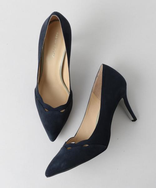 ODETTE E ODILE（オデットエオディール）の「OFD スカラップカットアウト パンプス75↓↑（パンプス・レディース・ライトグレー/ネイビー/イエロー/ブラック・21.5㎝/22.5cm/22cm/23.5cm/23cm/24.5cm/24cm/25cm）」の3枚目の写真