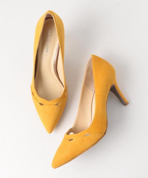 ODETTE E ODILE（オデットエオディール）の「OFD スカラップカットアウト パンプス75↓↑（パンプス・レディース・ライトグレー/ネイビー/イエロー/ブラック・21.5㎝/22.5cm/22cm/23.5cm/23cm/24.5cm/24cm/25cm）」の20枚目の写真