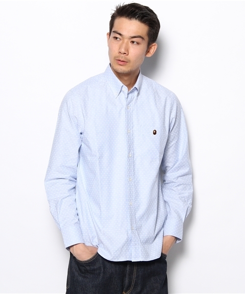 A BATHING APE（アベイシングエイプ）の「POLKA DOT OXFORD BD SHIRT（シャツ/ブラウス・メンズ・ブラック/ホワイト/サックスブルー・LARGE/X-LARGE/XX-LARGE/MEDIUM/SMALL）」の3枚目の写真