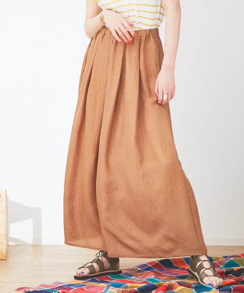 Abahouse Devinette（ドゥヴィネット）の「ウォッシャブルシルクプリーツスカート（スカート・レディース・ネイビー/キャメル・FREE）」の2枚目の写真