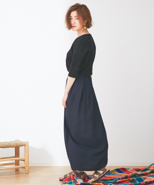 Abahouse Devinette（ドゥヴィネット）の「ウォッシャブルシルクプリーツスカート（スカート・レディース・ネイビー/キャメル・FREE）」の13枚目の写真