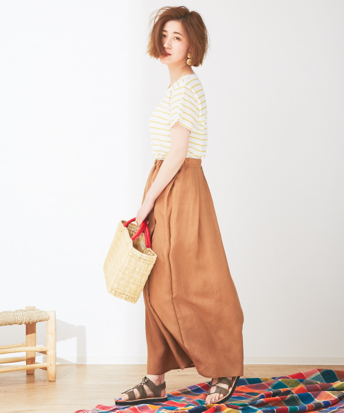 Abahouse Devinette（ドゥヴィネット）の「ウォッシャブルシルクプリーツスカート（スカート・レディース・ネイビー/キャメル・FREE）」の12枚目の写真