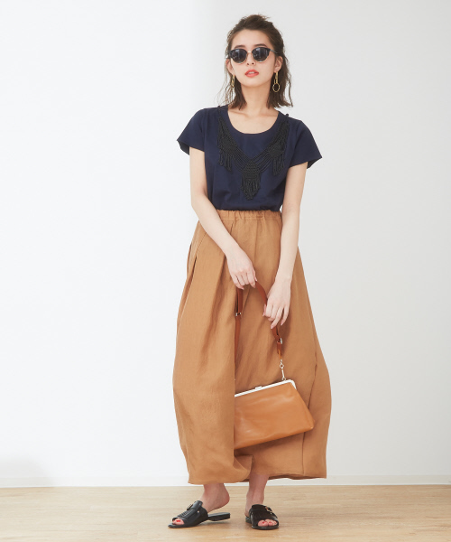 Abahouse Devinette（ドゥヴィネット）の「ウォッシャブルシルクプリーツスカート（スカート・レディース・ネイビー/キャメル・FREE）」の14枚目の写真