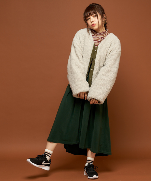 OLIVE des OLIVE（オリーブデオリーブ）の「リバーシブル ボアブルゾン（ブルゾン・レディース・オフホワイト/ピンク/グレー系その他・FREE）」の7枚目の写真