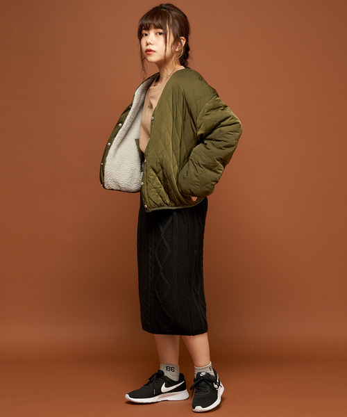 OLIVE des OLIVE（オリーブデオリーブ）の「リバーシブル ボアブルゾン（ブルゾン・レディース・オフホワイト/ピンク/グレー系その他・FREE）」の10枚目の写真